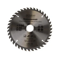 H.M. Holz-Sägeblatt Durchmesser Ø 190 Mm 40 Zähne