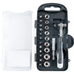 Bits-SteckschlĂŒssel-Winkelschrauber-Set, 22-teilig