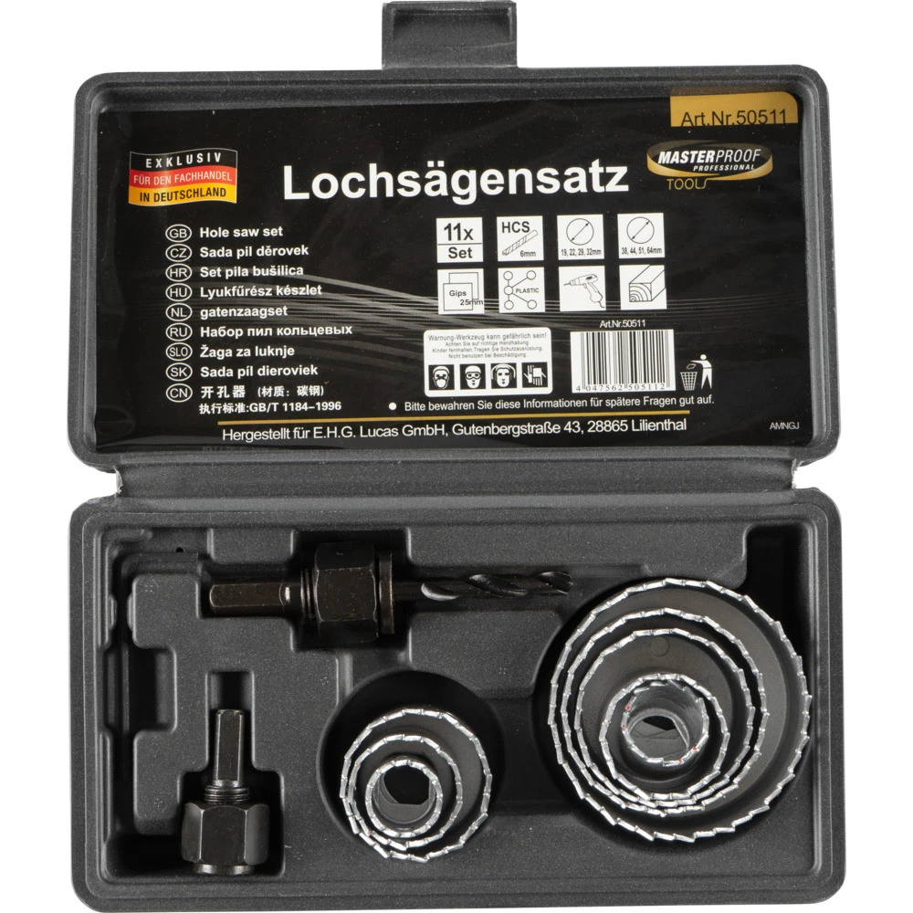 Lochsägensatz 11-teilig 19-64 Mm