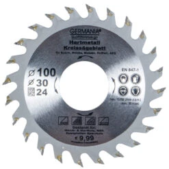 GERMANIA HM Kreissägeblatt Ø 100mm, 24 Zähne Für Holz