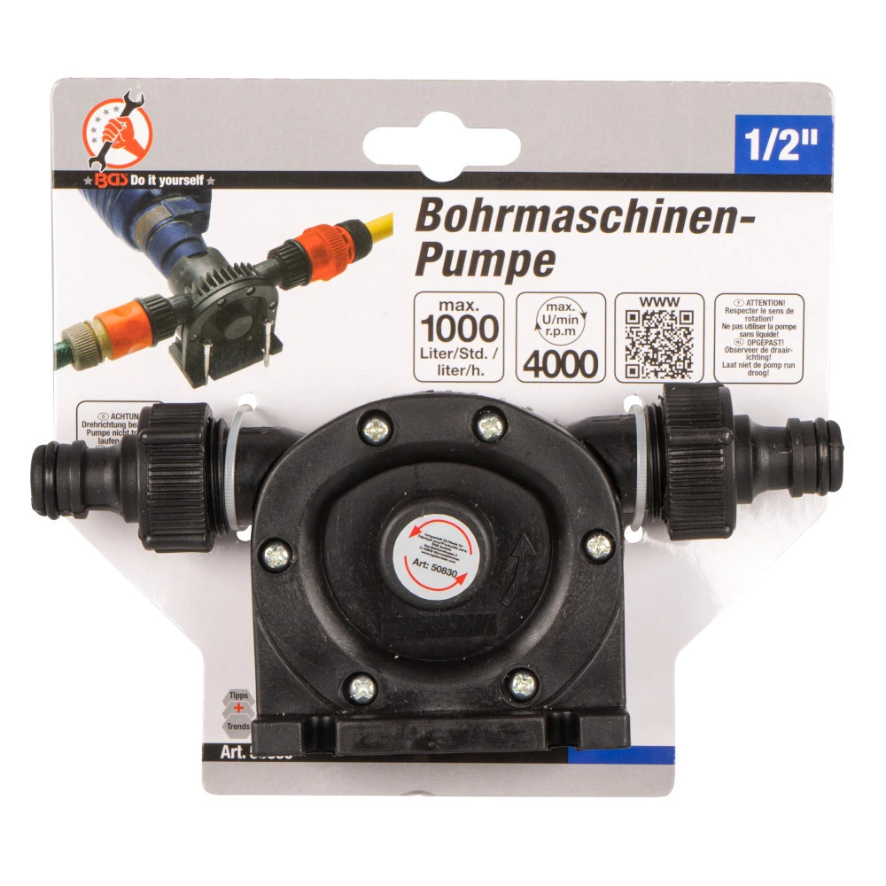 BGS Bohrmaschinen Pumpe 1/2" Anschluß 1000L/h - Image 3