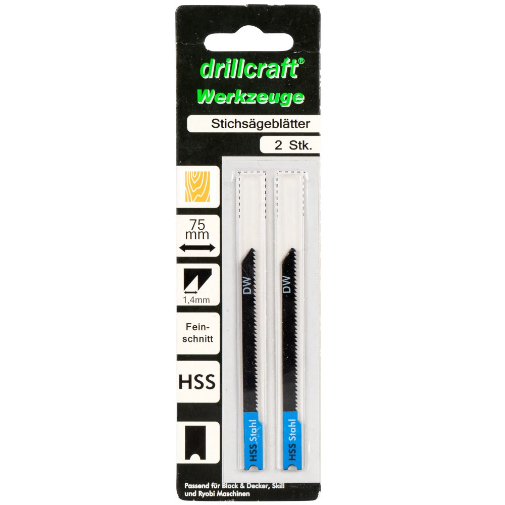 Stichsägeblätter 75 Mm HSS Kurven Mit U-Schaft 2 Stück - Image 2