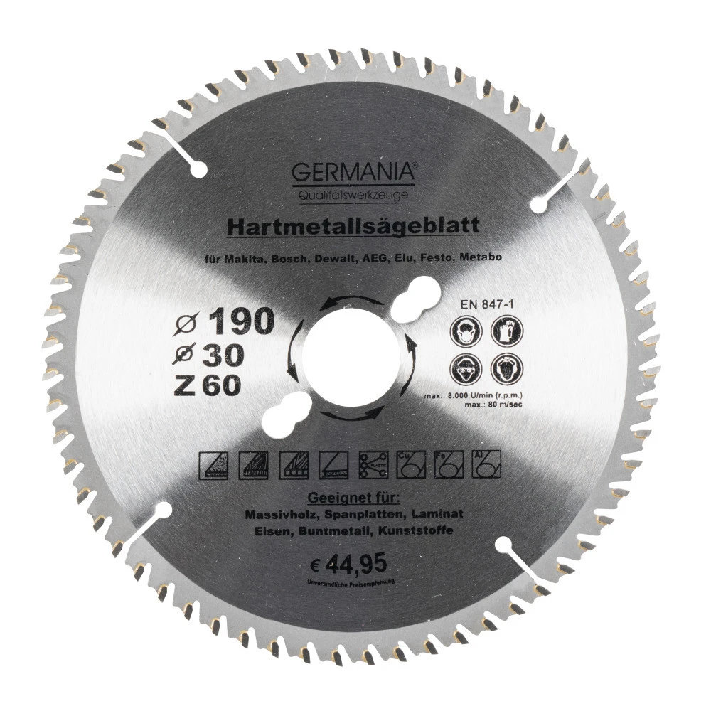 GERMANIA HM Multifunktionssägeblatt Ø 190 Mm Mit 60 Zähnen